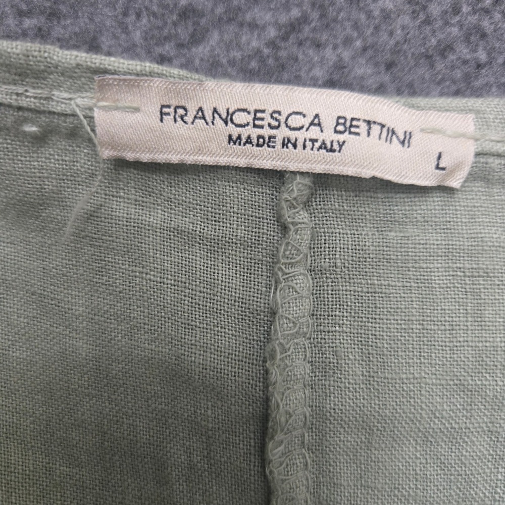 Francesca Bettini Linen Maxi Dress Large Lagenlook Italy Coastal Earthy Natural - Picture 3 of 8